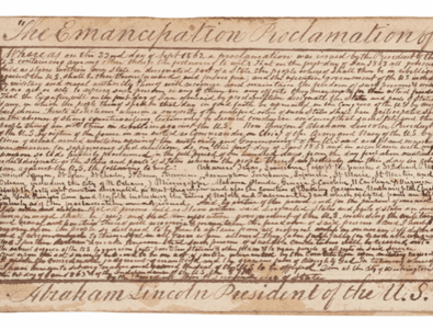 President Lincoln Signs the Emancipation Proclamation