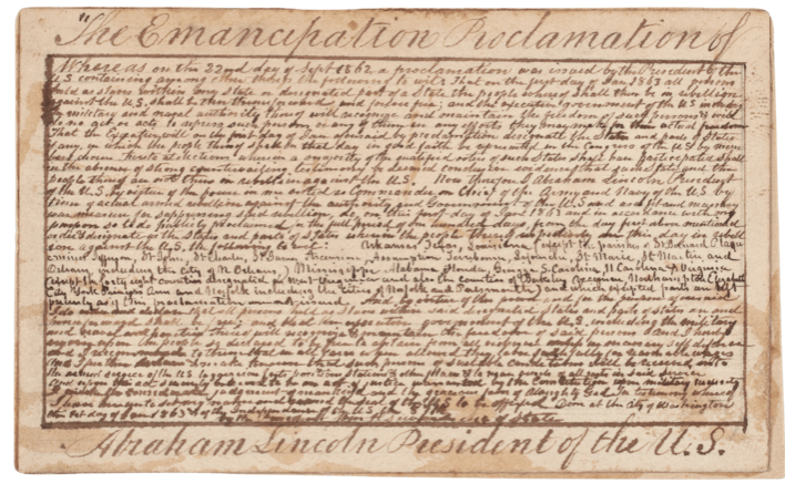 The Emancipation Proclamation