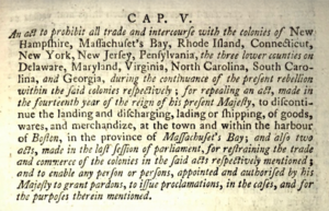 Prohibitory Act of 1775