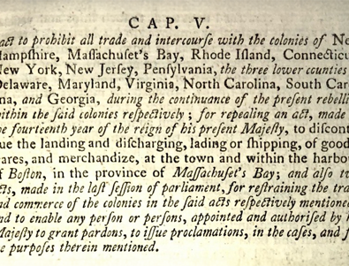 Prohibitory Act of 1775