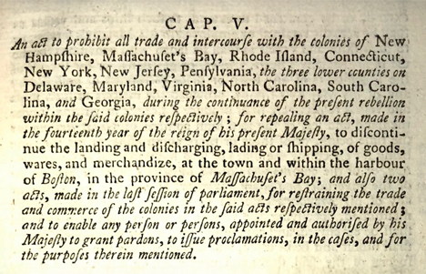 Prohibitory Act of 1775