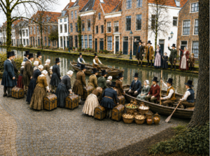 The Pilgrims Leave Leiden to Start Their Journey to North America